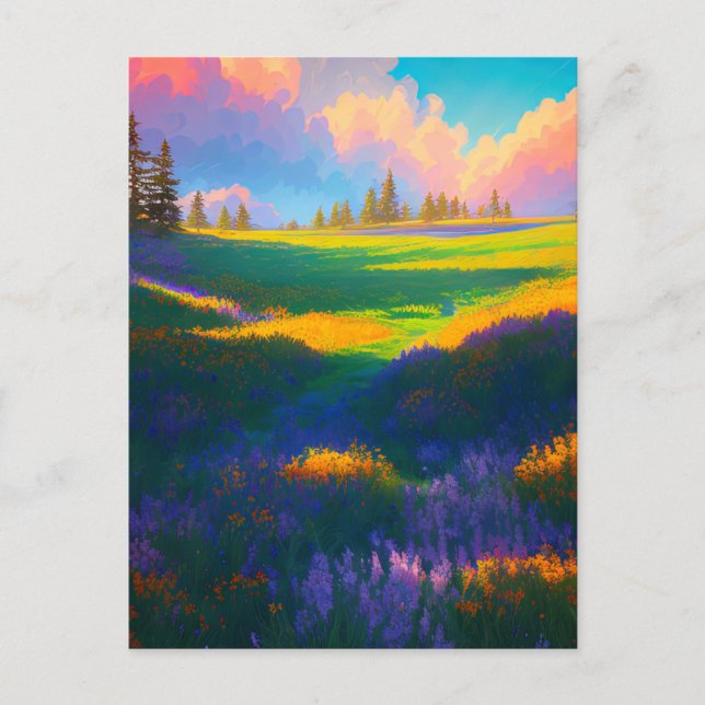 Carte Postale Green Meadow in Charming Summer Light (Devant)