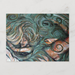 Carte Postale Green Nature Déesse Floral Green Garden Sorcière