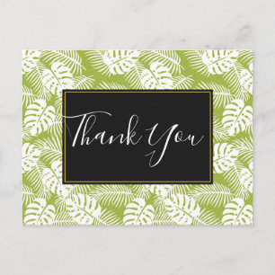Carte Postale Green Palm Feuille Rainforest Motif Merci