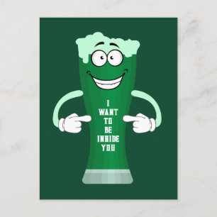 Carte Postale Green Patrick's Beer Drôle Dire Patrick's Day