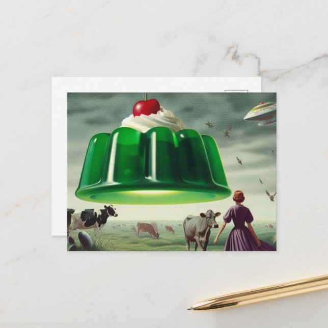 Carte Postale Green Surreal Sweet Treat (Devant/Arrière en situation)