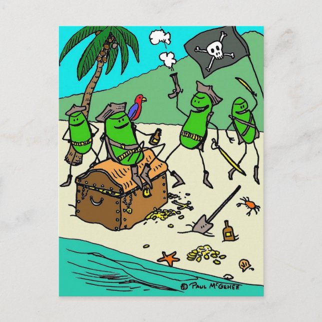 Carte postale Green Weenii "Pirate Party" (Devant)