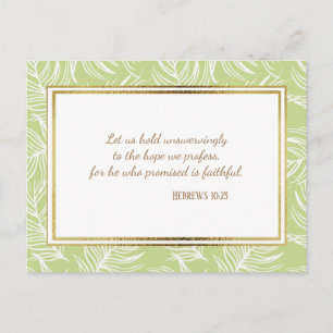 Carte postale Green White Feuille Christian Bible 