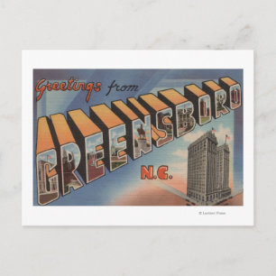 Carte Postale Greensboro, Caroline du Nord - Scènes de grandes l