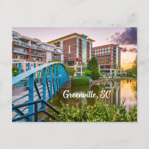 Carte Postale Greenville, Caroline du Sud Reedy River Centre-vil