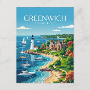 Carte Postale Greenwich États-Unis