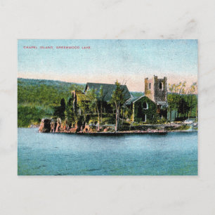 Carte Postale Greenwood Lake NY, Chapel Island, Vintage