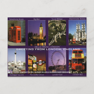 CARTE POSTALE GREETING FROM LONDON, ENGLAND POSTCARD BY MOJISOLA