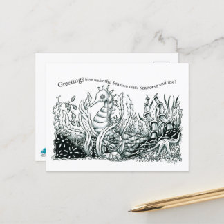 Carte Postale Greetings from a little seahorse