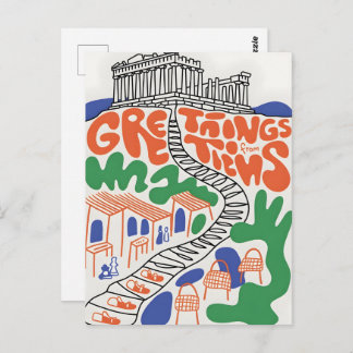 Carte Postale Greetings from Athens city 