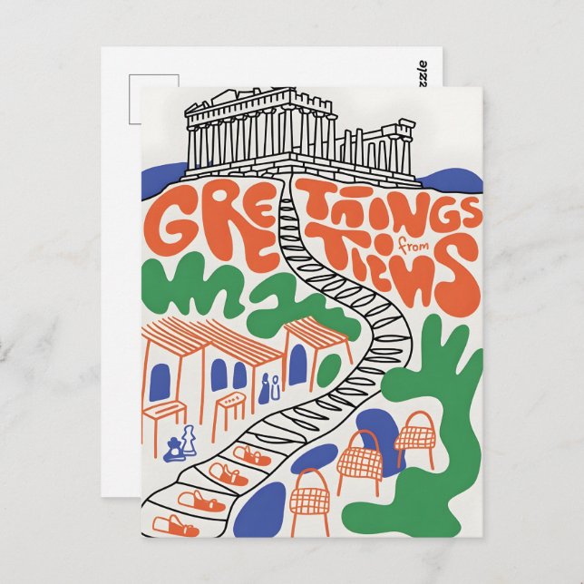 Carte Postale Greetings from Athens city  (Devant / Derrière)