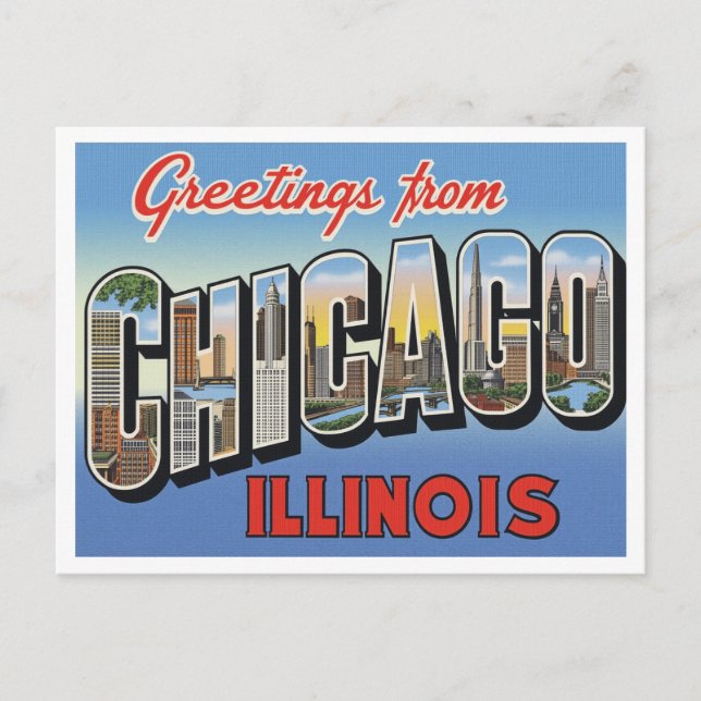 Carte Postale Greetings from Chicago IL (Devant)