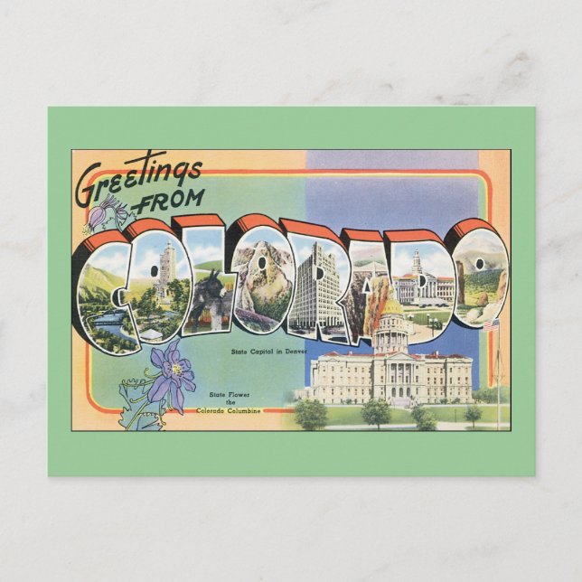 Carte Postale Greetings from Colorado (Devant)