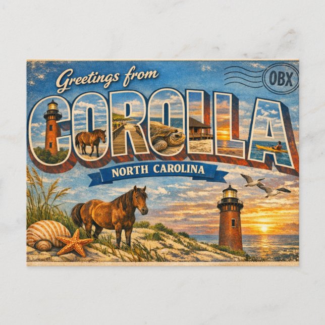 Carte Postale Greetings from Corolla (Devant)