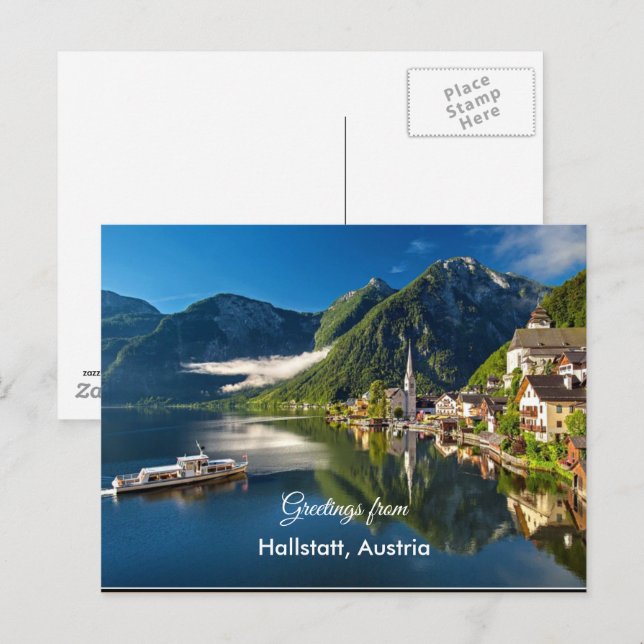 Carte Postale Greetings from Hallstatt, Austria (Devant / Derrière)