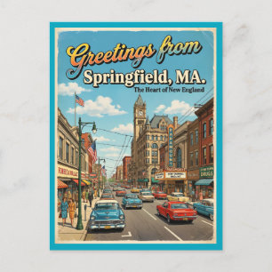 Carte postale Greetings From Springfield MA, année