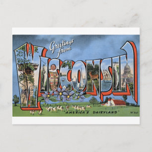 Carte Postale Greetings From Wisconsin