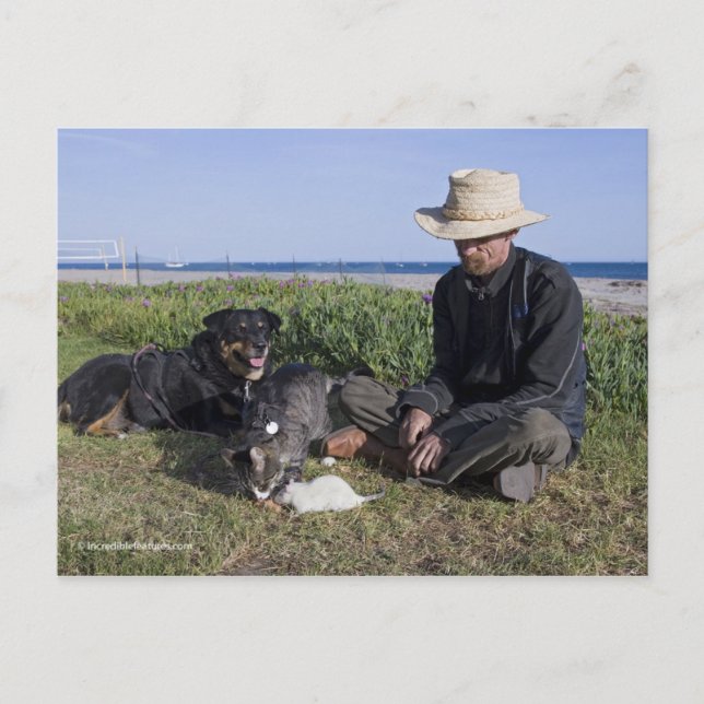 Carte Postale Greg Pike avec Booger, Kitty et Mousey (Devant)