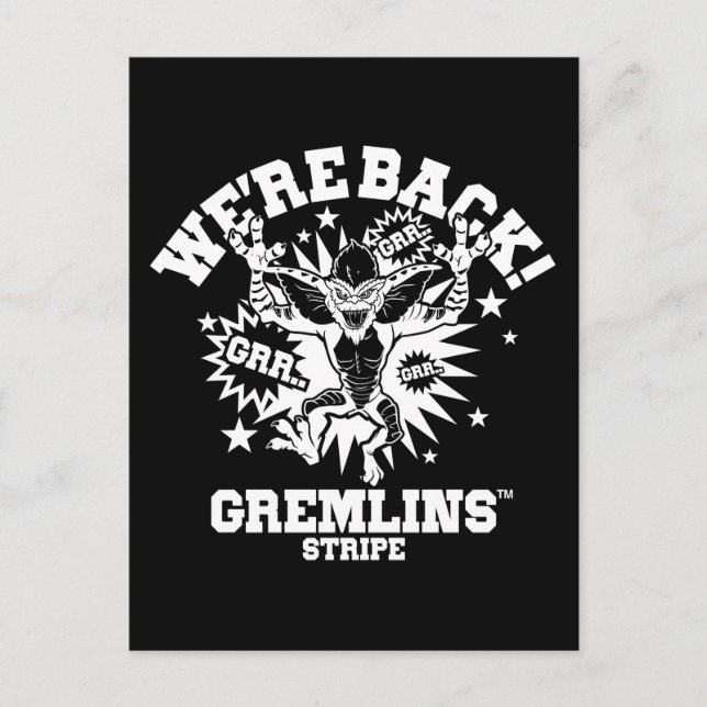 Carte Postale Gremlins | Stripe Nous sommes de retour (Devant)