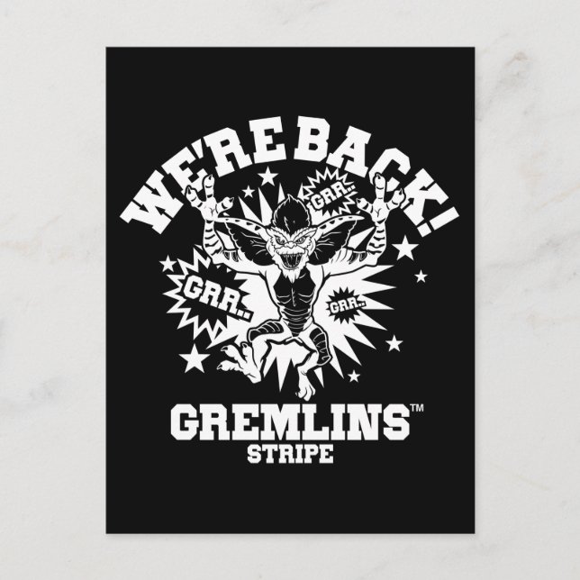 Carte Postale Gremlins | Stripe We're Back (Devant)