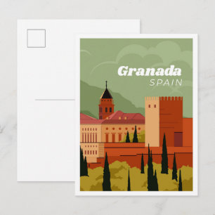 Carte Postale Grenade Espagne Illustration voyage