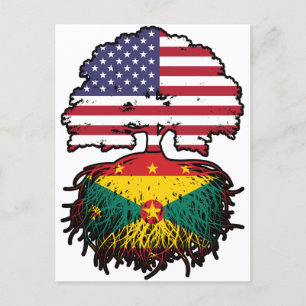 Carte Postale Grenade Grenade États-Unis Drapeau des racines d'a