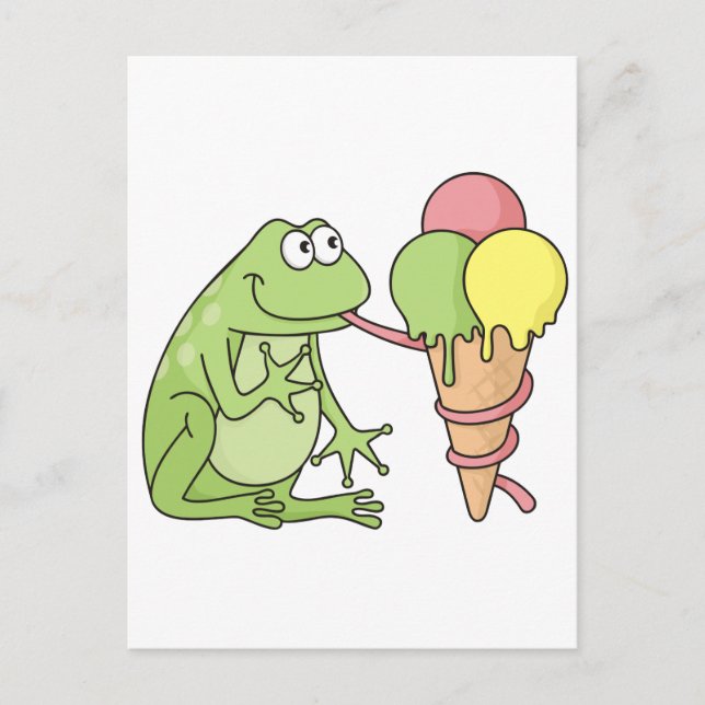 Carte Postale Grenouille à crème glacée (Devant)
