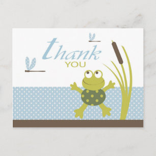 Carte Postale Grenouille à ruban et Merci à libellule