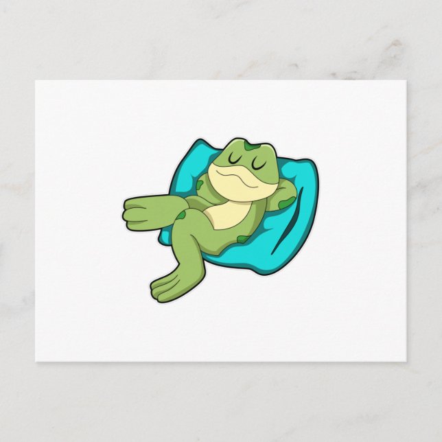 Carte Postale Grenouille au coucher avec Coussin (Devant)