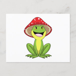 Carte Postale Grenouille avec Champignon