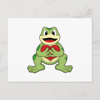 Carte Postale Grenouille avec cœur