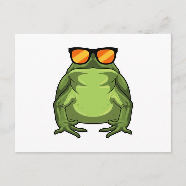 Carte Postale Grenouille avec des lunettes de soleil (Devant)