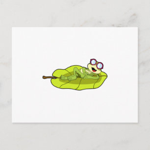 Carte Postale Grenouille avec des lunettes de soleil