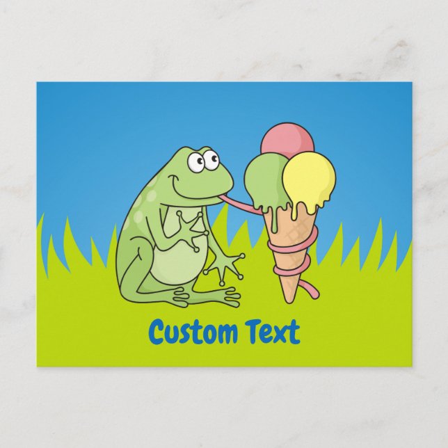 Carte postale Grenouille avec glace (Devant)
