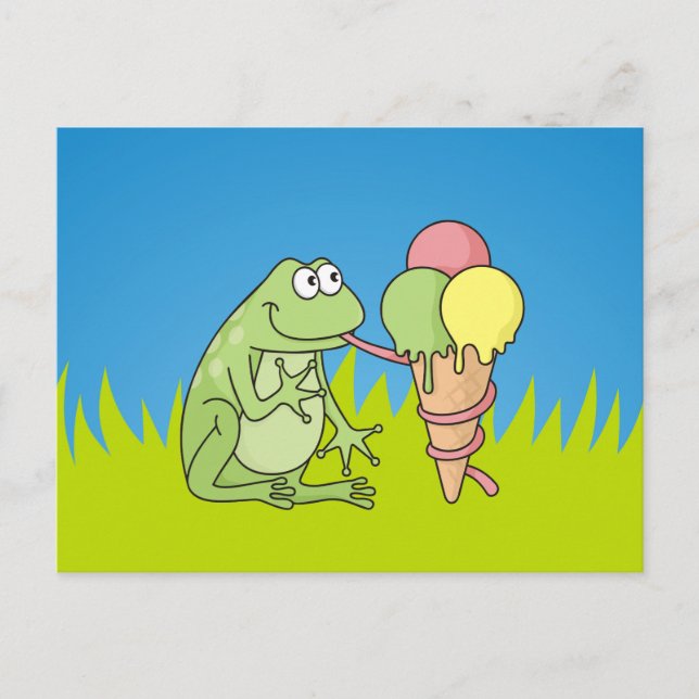 Carte Postale Grenouille avec glace (Devant)