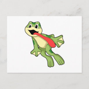 Carte Postale Grenouille avec langue sortie