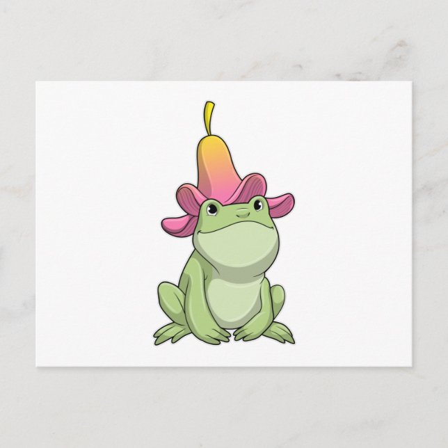 Carte Postale Grenouille avec Plumeria (Devant)