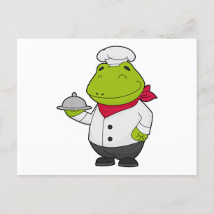 Carte Postale Grenouille comme cuire avec Plateau