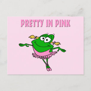 Carte Postale Grenouille de ballet jolie en rose