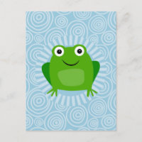 Grenouille Drôle - Mignonne Froggy Sur Bleu