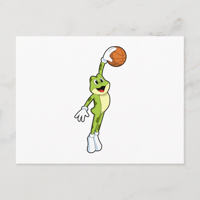 Carte Postale Grenouille en tant que joueur de basket-ball avec  (Devant)
