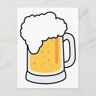 Carte Postale Grenouille en verre de caricature Mug de bière ave