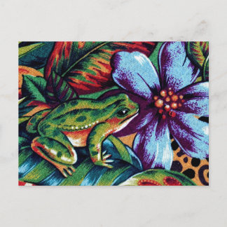 Carte Postale Grenouille et fleurs 2