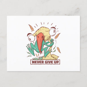 Carte Postale Grenouille mangeuse d'oiseaux Ne jamais abandonner