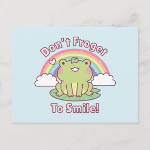 Carte Postale Grenouille mignonne n'oublie pas de sourire bonnes