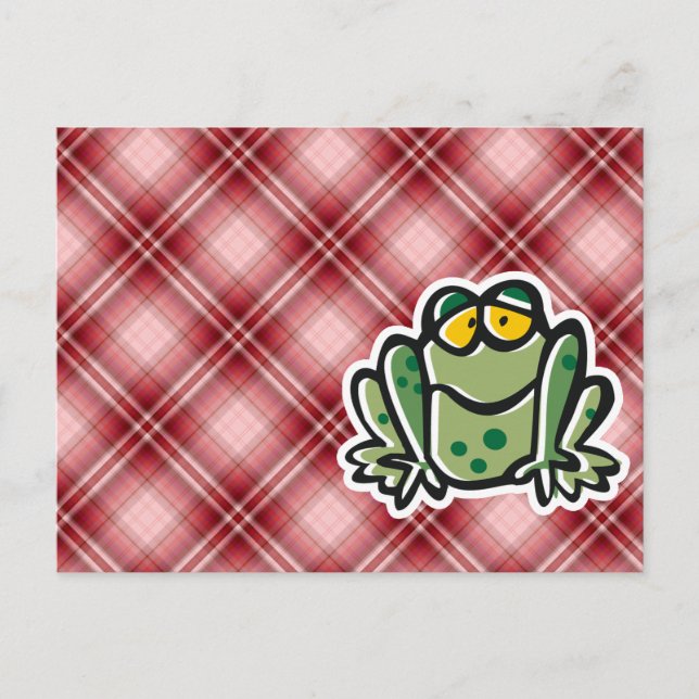 Carte Postale Grenouille mûre; Plaid Rouge (Devant)