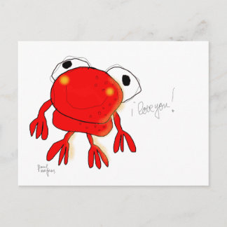 Carte postale 'grenouille rouge'