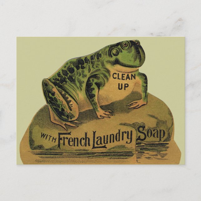 Carte Postale Grenouille savon de laverie française (Devant)