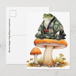 Carte Postale Grenouille shogun de l'ère Edo assise sur un champ