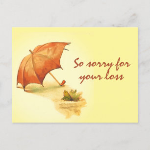 Carte Postale Grenouille solitaire vintage avec sympathie parapl